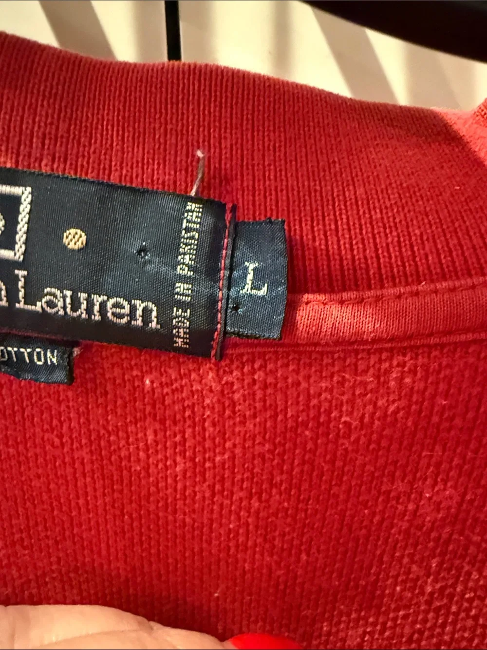 Polo by Ralph Lauren Red Long-Sleeve Polo with Embroidered Logo